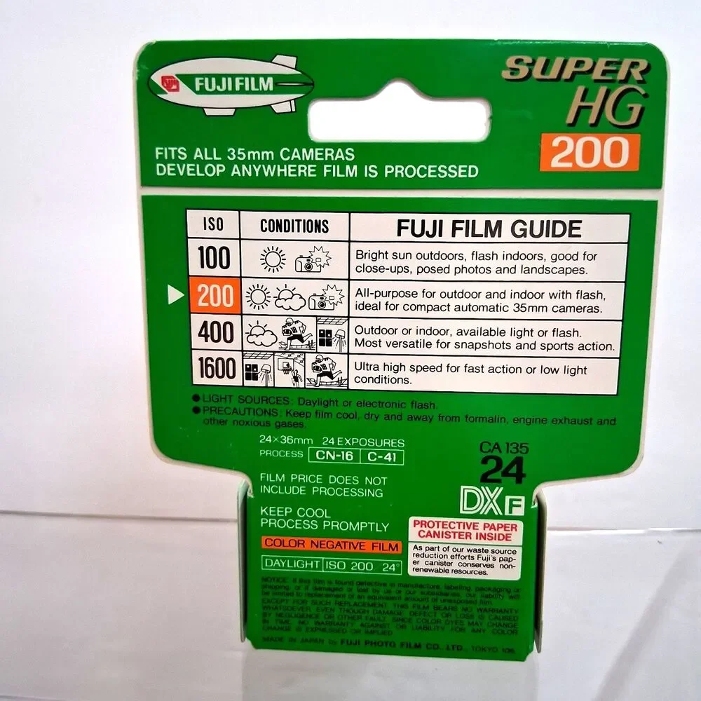 5 Vintage FUJIFILM 35mm Fujicolor Super HQ 200 Speed 24 EXP. Film NOS (expired)